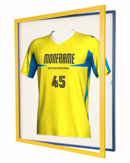 Trikotrahmen TeamFrame Gelb-Blau / Hintergrund: Weiß