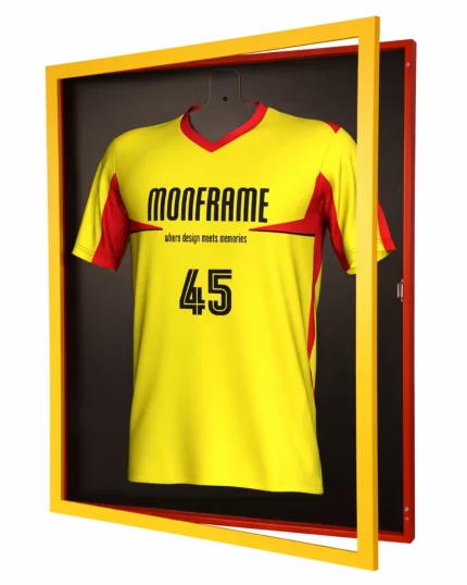 Trikotrahmen TeamFrame Gelb-Rot / Hintergrund: Schwarz