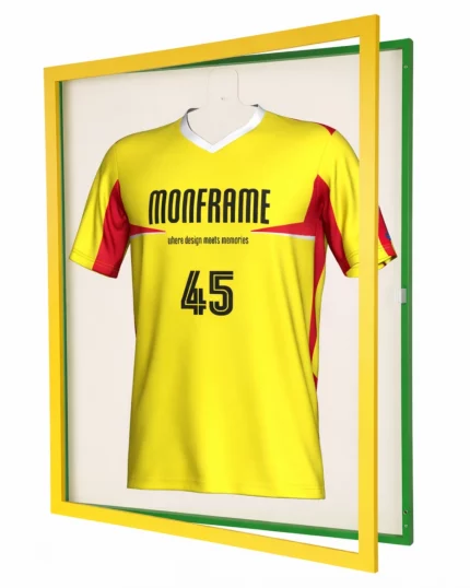 Trikotrahmen TeamFrame Gelb-Rot / Hintergrund: Weiß