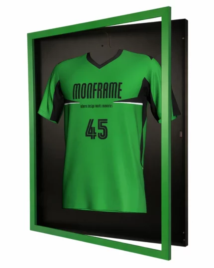 Trikotrahmen TeamFrame Grün-Schwarz / Hintergrund: Schwarz