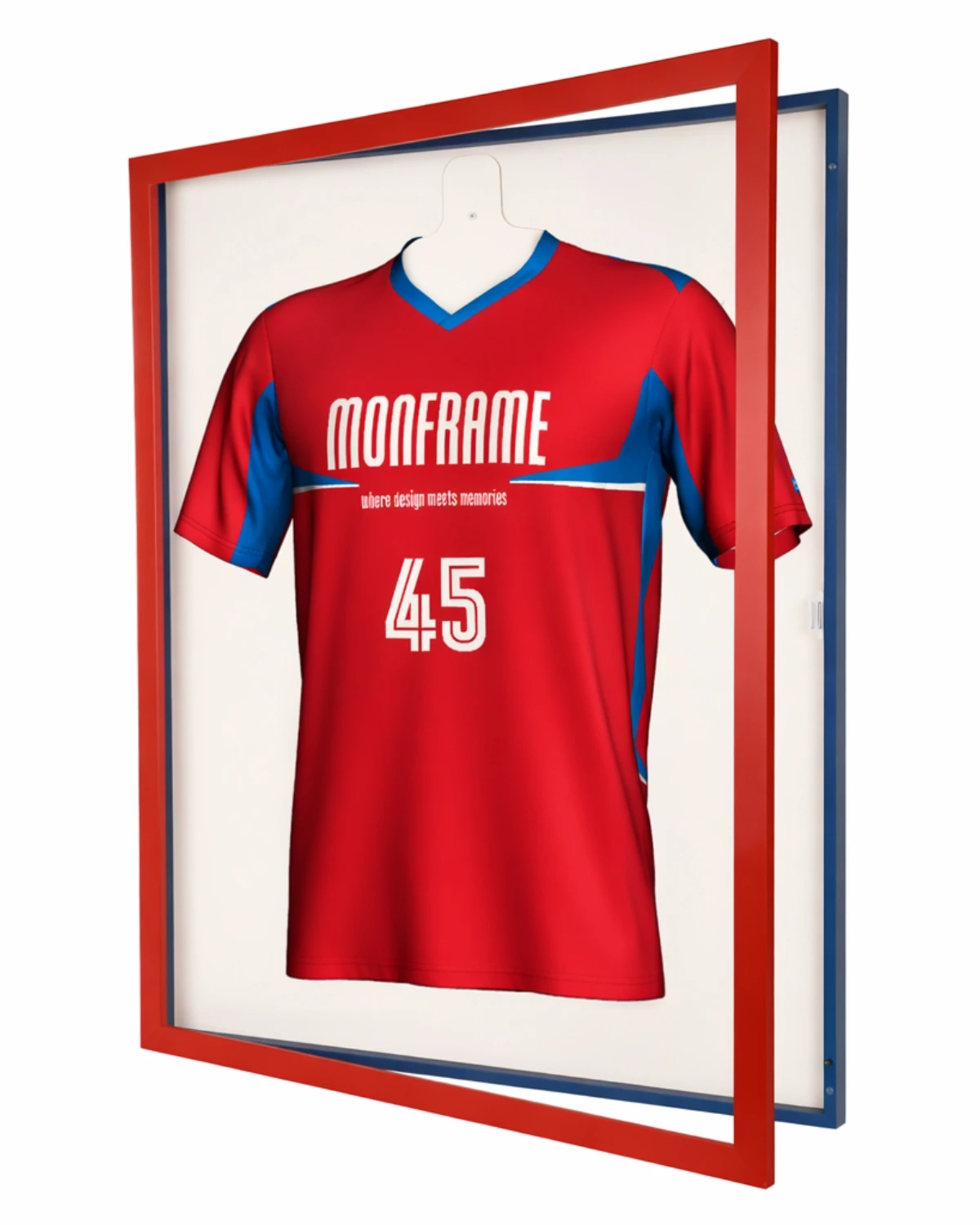 1.Rot-Blau-Weiß Trikotrahmen TeamFrame Rot-Blau / Hintergrund: Weiß – Bild 1