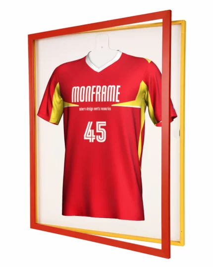 Trikotrahmen TeamFrame Rot-Gelb / Hintergrund: Weiß