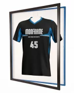 Trikotrahmen TeamFrame Schwarz-Blau / Hintergrund: Weiß