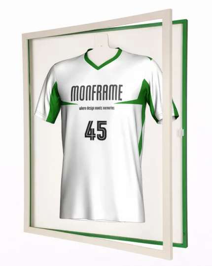 Trikotrahmen TeamFrame Weiß-Grün / Hintergrund: Weiß