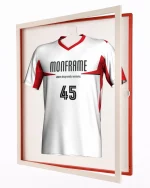 Trikotrahmen TeamFrame Weiß-Rot / Hintergrund: Weiß