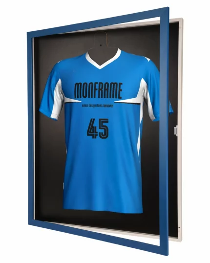 Trikotrahmen TeamFrame Blau-Weiß /Hintergrund: Schwarz