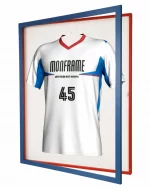 Trikotrahmen TeamFrame Blau-Rot / Hintergrund: Weiß