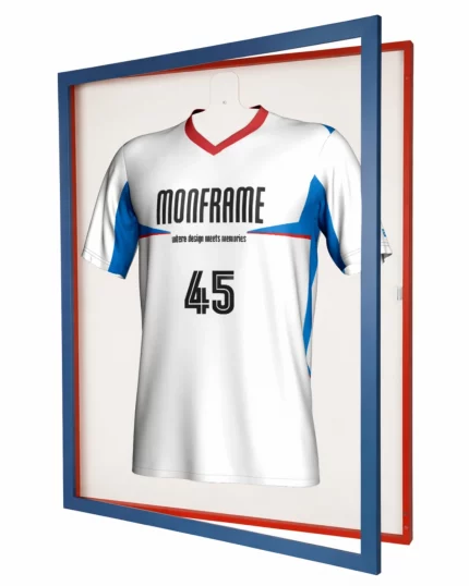 Trikotrahmen TeamFrame Blau-Rot / Hintergrund: Weiß