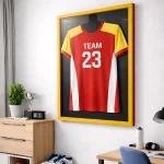 Trikotrahmen TeamFrame Gelb-Rot / Hintergrund: Schwarz – Bild 3