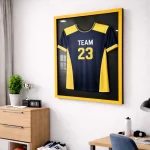 Trikotrahmen TeamFrame Gelb-Schwarz / Hintergrund: Schwarz – Bild 3