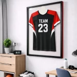 Trikotrahmen TeamFrame Schwarz-Rot / Hintergrund: Weiß – Bild 3