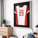 Trikotrahmen TeamFrame Weiß-Rot / Hintergrund: Schwarz – Bild 3