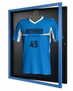 Trikotrahmen TeamFrame Blau-Schwarz / Hintergrund: Schwarz