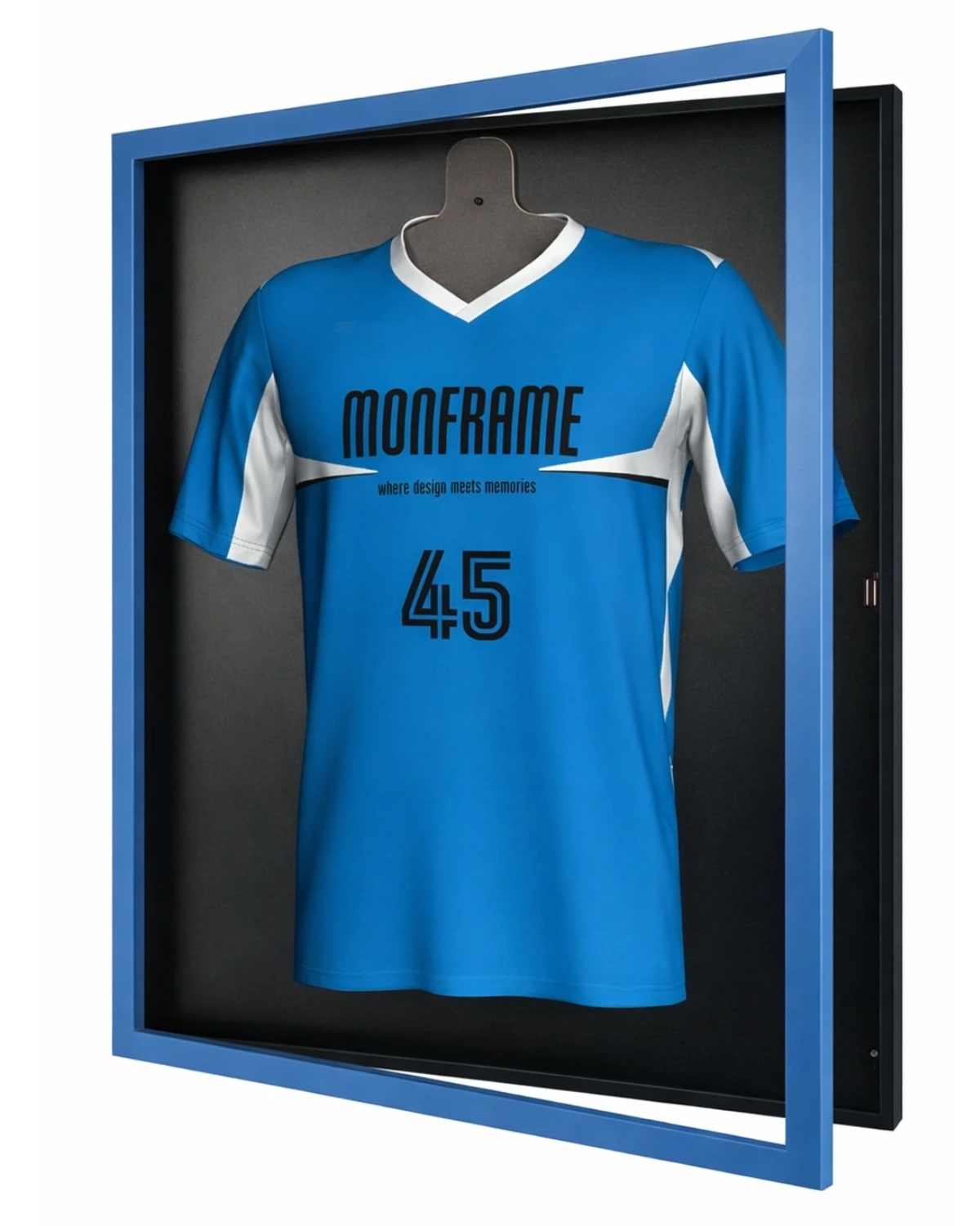 34 Trikotrahmen TeamFrame Blau-Schwarz / Hintergrund: Schwarz – Bild 1