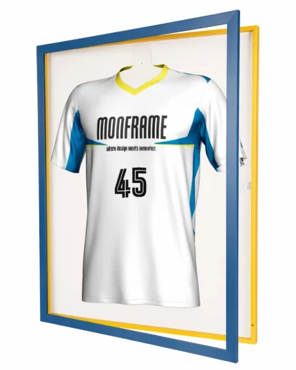 Trikotrahmen TeamFrame Blau-Gelb / Hintergrund: Weiß